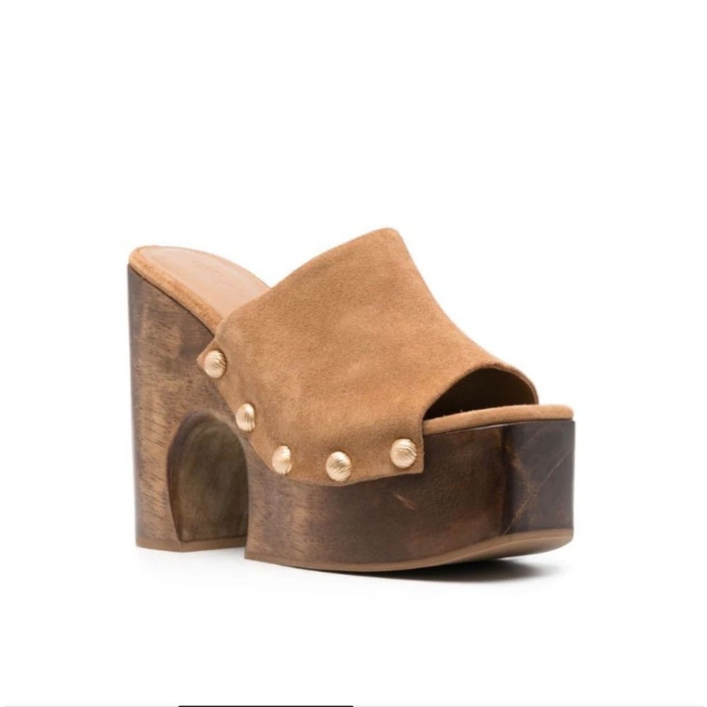 Cult Gaia Joplin square toe studded platform sandals size 36.5,